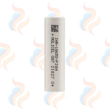 Battery with a label on a white background