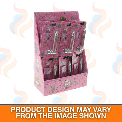 Pink packaging with decorative elements on a white background