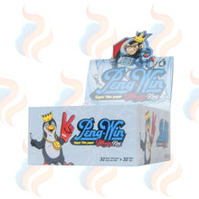 Penguin-themed product packaging with cartoon characters on a white background
