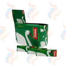 Green boxes with Swan branding on a white background
